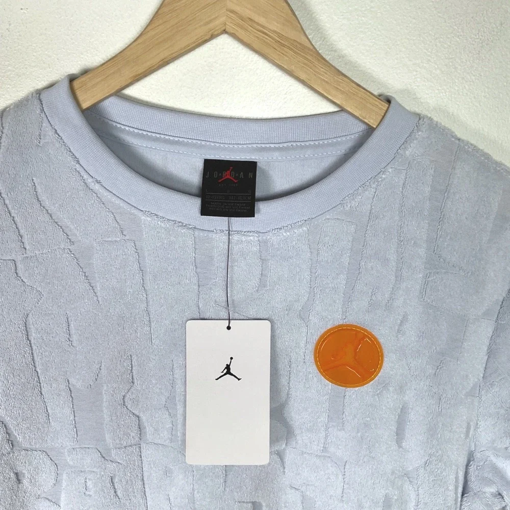 Jordan Kids Football Gray T-Shirt Top Orange Logo Size L 12-13 yrs‎ NWT